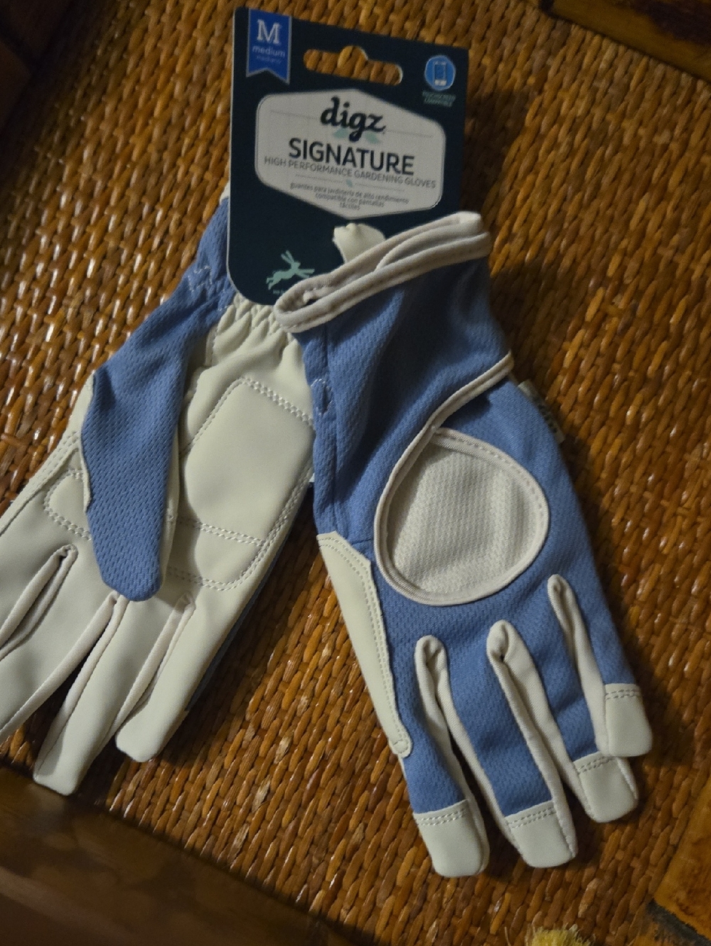 Signature Men's Blue and Cream Gardening Gloves